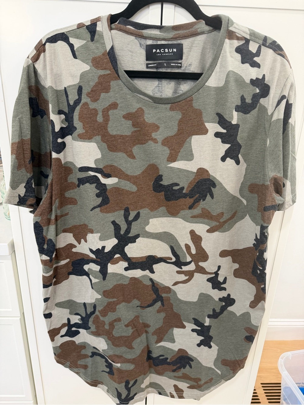 PacSun Men's Camouflage Short Sleeve Tee - Green/Brown/Black